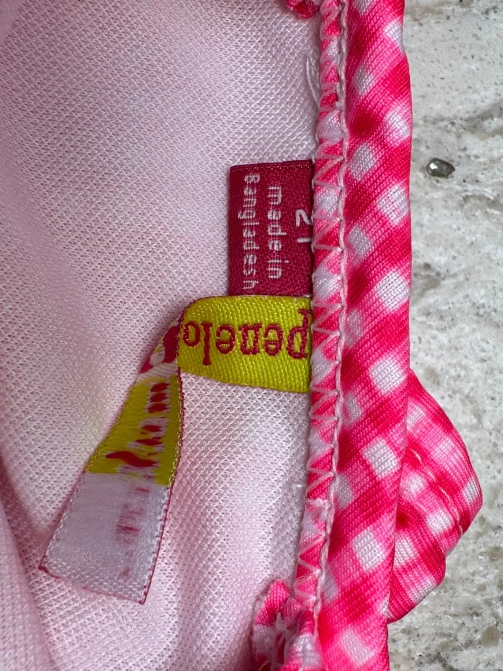 Girl's PENELOPE MACK suimsuit One Piece Size 2 T Pink & white gingham ruffle